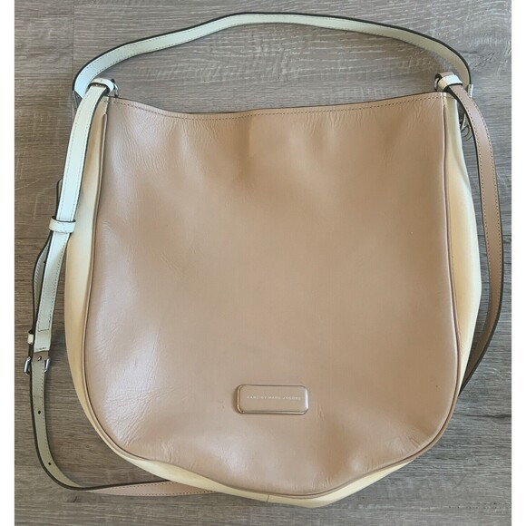 Marc by Marc Jacobs Satchel Crossbody Shoulder Bag Light And Dark Tan LARGE - Picture 1 of 8